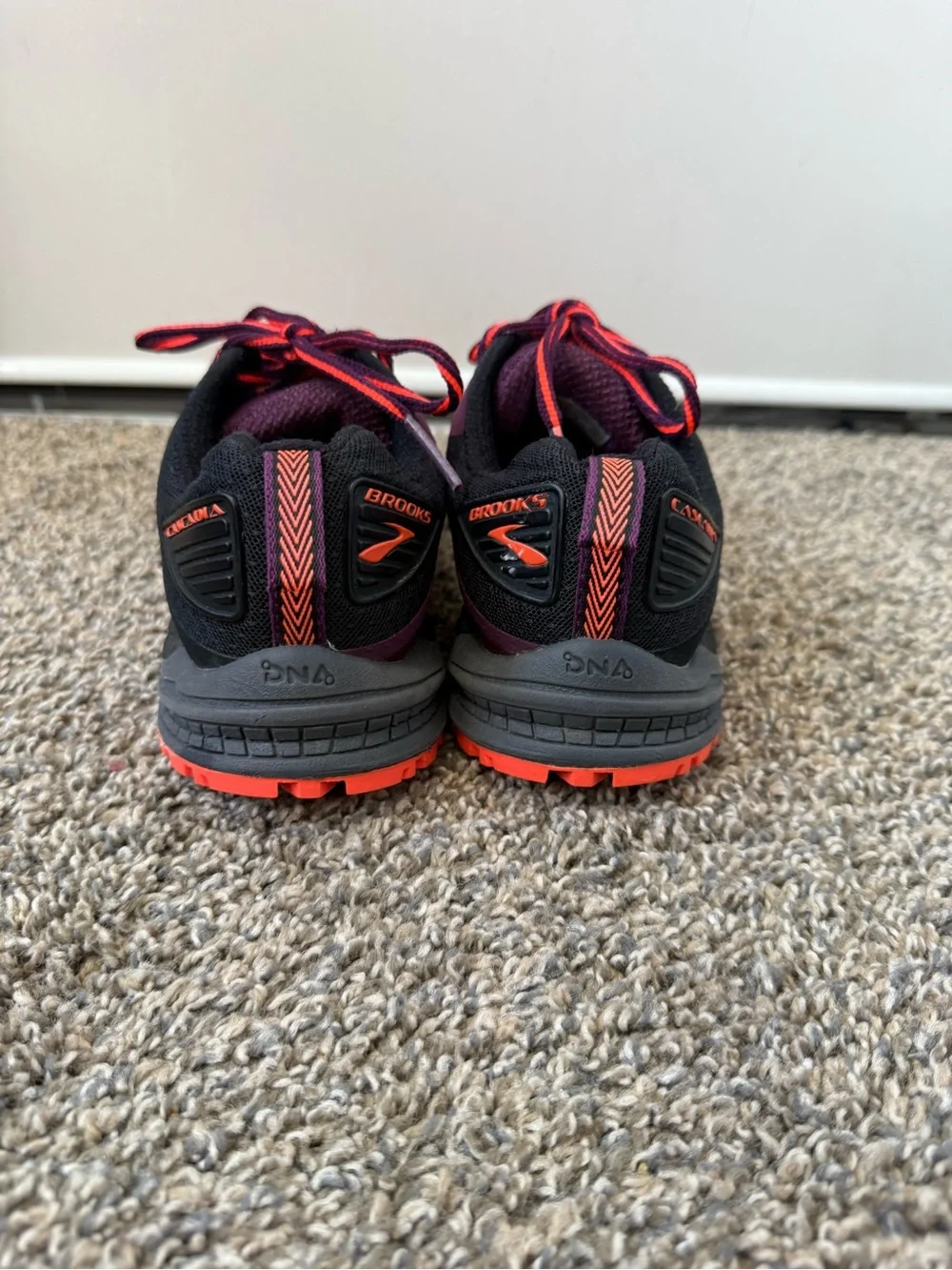Brooks Cascadia 12 Purple and Orange Trail Runners
